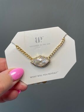 Bomb Party Marquise Diamond Cubic Zirconia on Gold Plating 18" $128 MSRP NWT